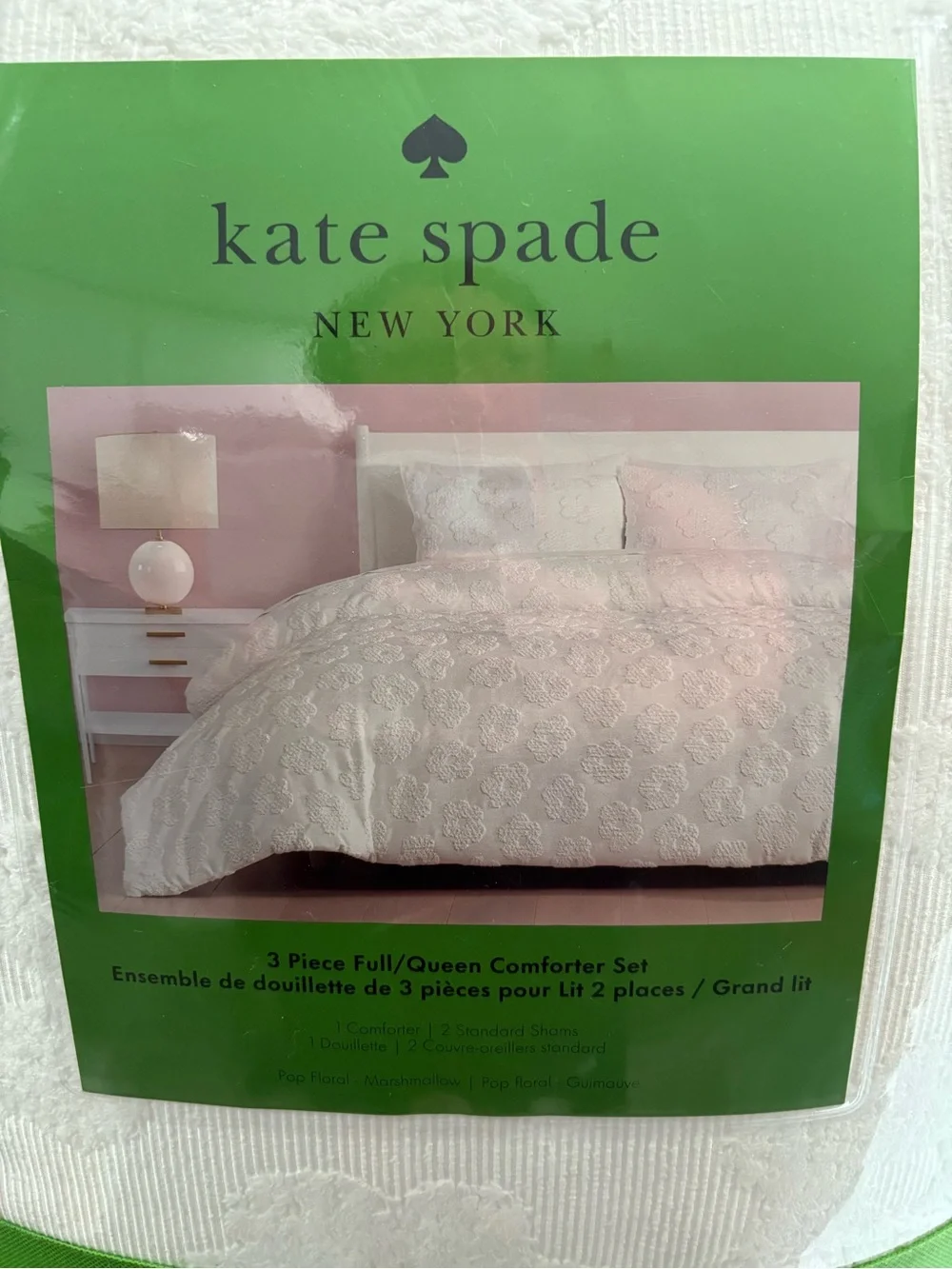 NEW Kate Spade New York Pop Floral in Marshmallow- Queen size